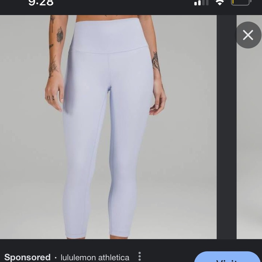 pastel blue lululemon leggings size 12